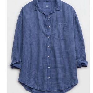 Aerie Gauzy Coverup Shirt POOL TO PARTY